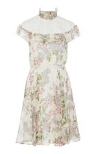 Giambattista Valli Ruffle Turtleneck Floral Mini Dress