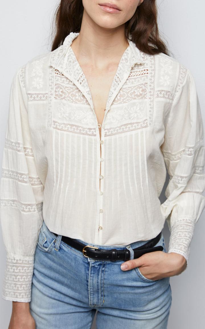 Moda Operandi Nili Lotan Harriet Embroidered Cotton Shirt