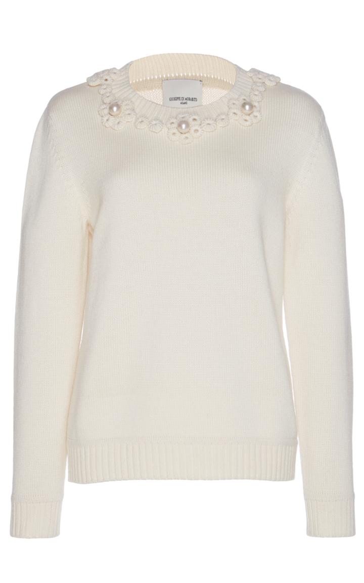 Giuseppe Di Morabito Pearl Embellished Crewneck Pullover