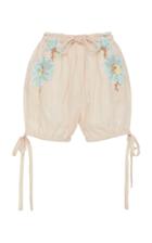 Innika Choo Embroidered Linen Shorts