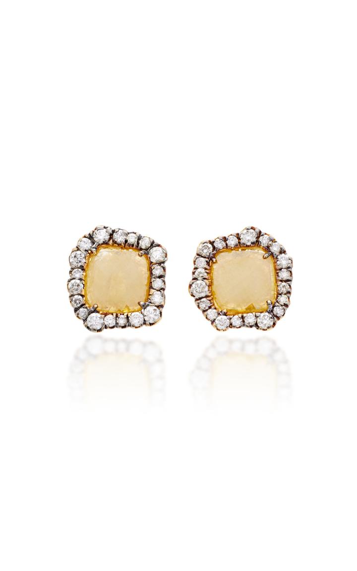 Kimberly Mcdonald One-of-a-kind Yellow Diamond Slice Studs
