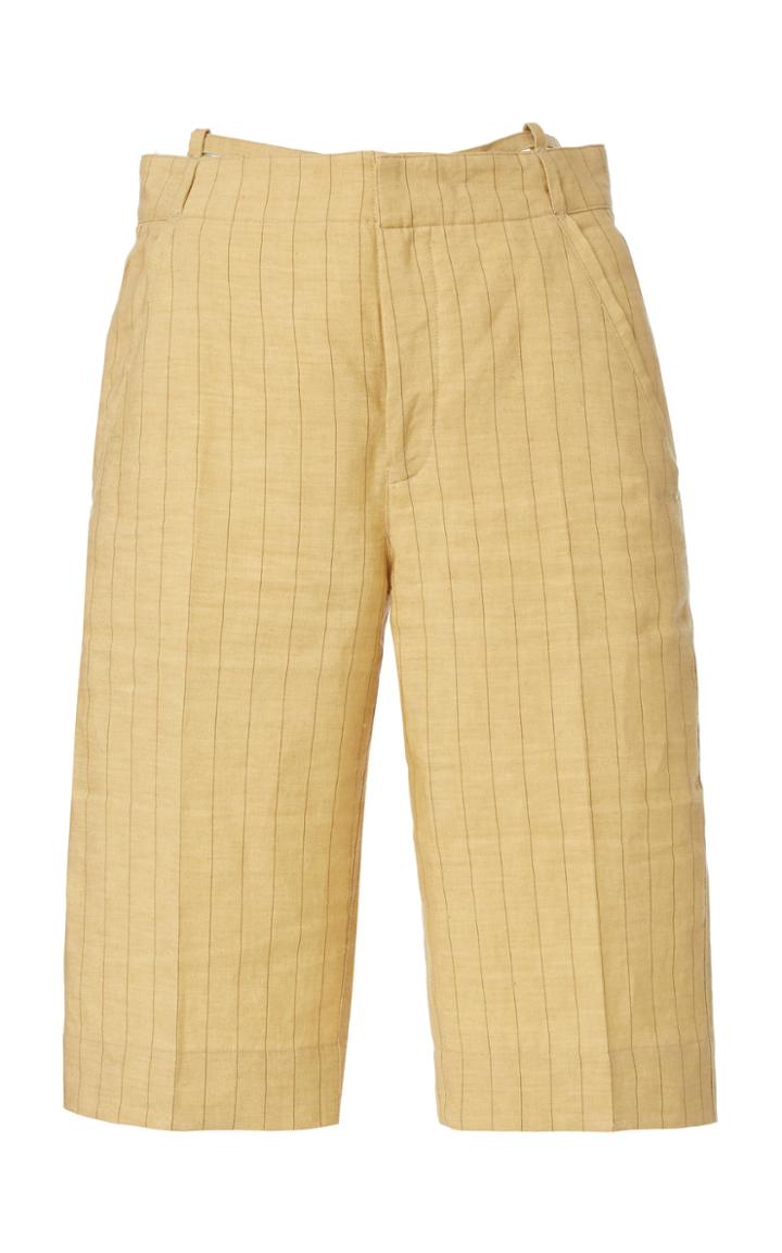 Moda Operandi Jacquemus Gardian Striped Linen Knee-length Shorts