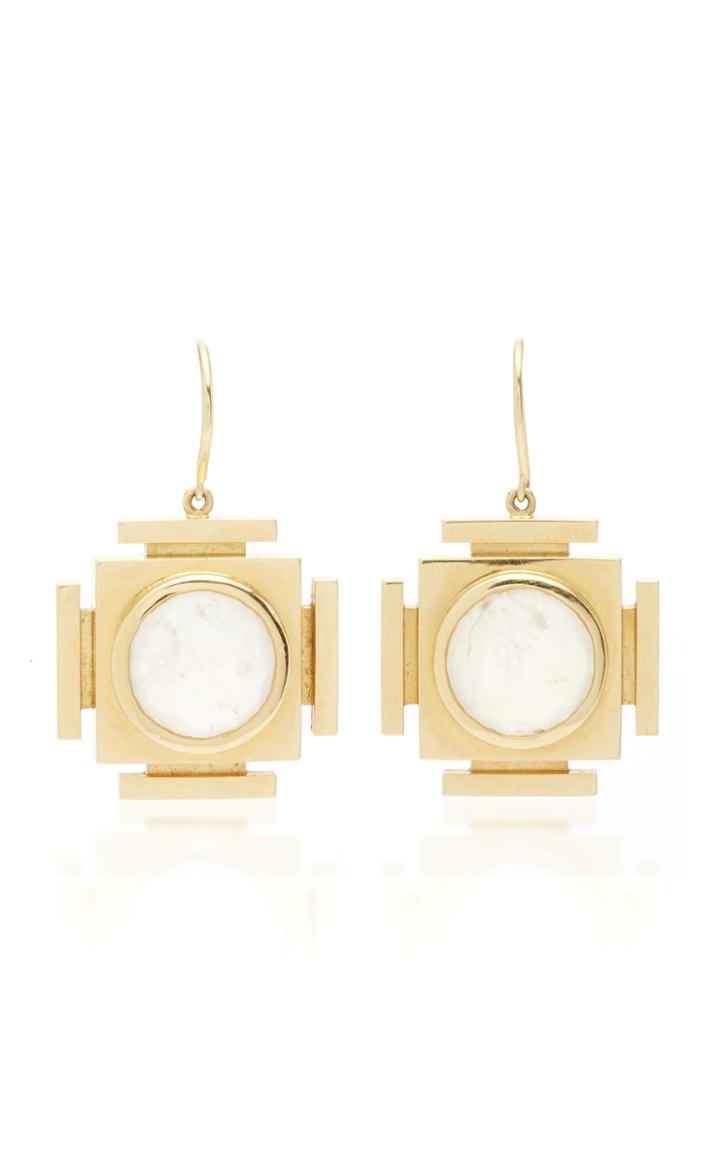 Ark Gateways 18k Gold Moonstone Earrings