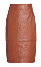 Moda Operandi Saks Potts Bill Logo-embossed Leather Midi Skirt