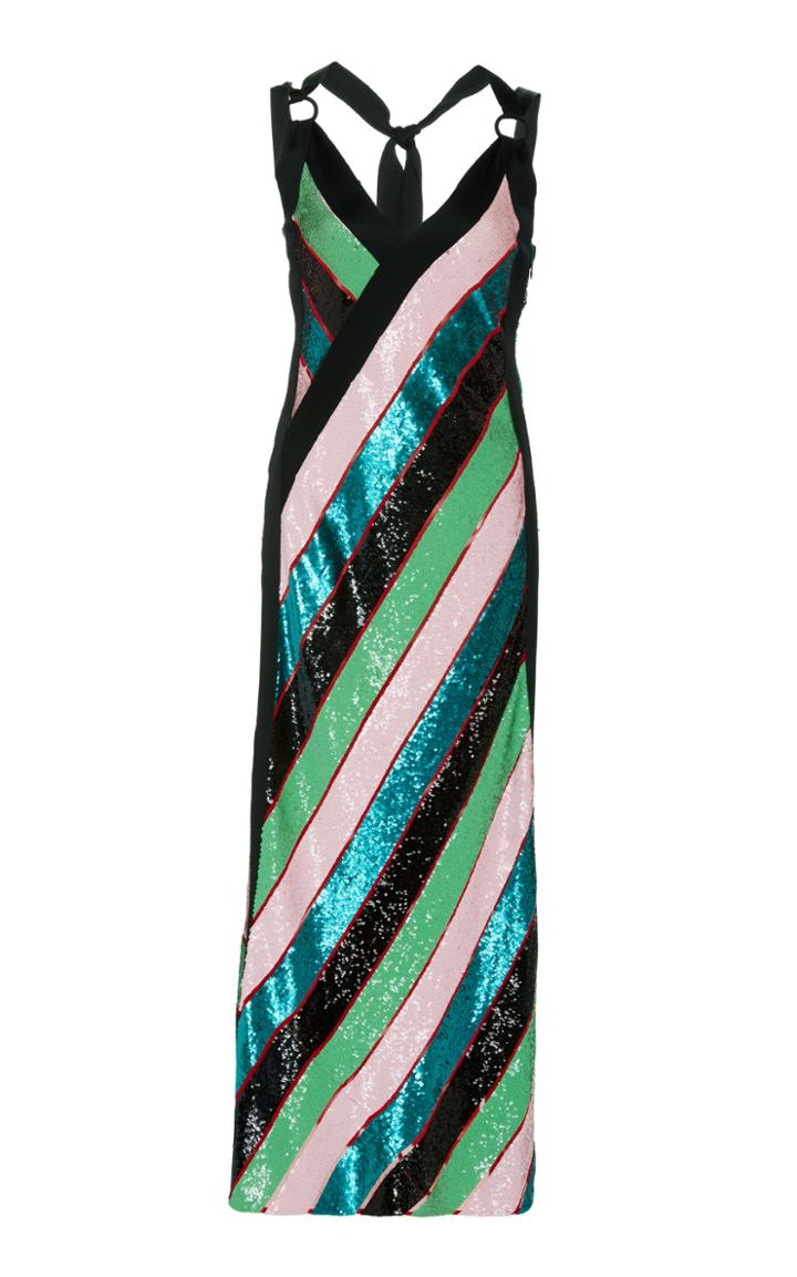 Diane Von Furstenberg Striped Sequin Gown