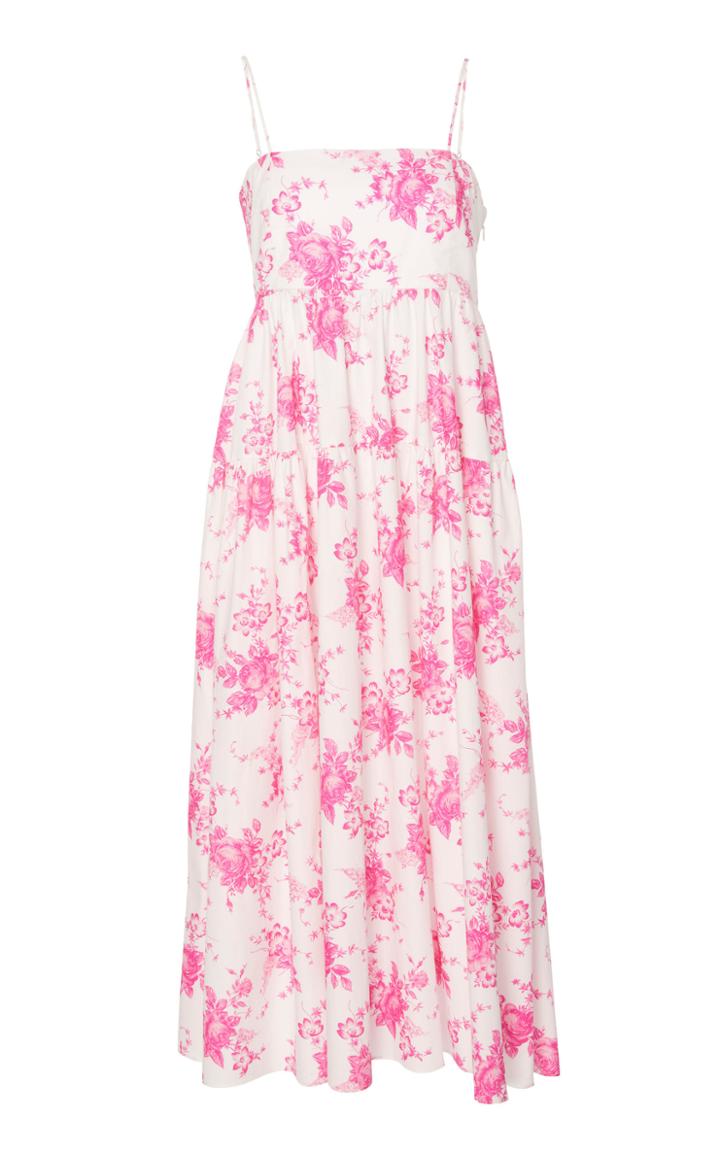 Les Rveries Pleated Cotton Midi Dress