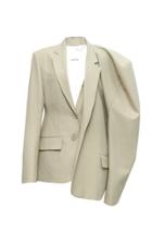 Moda Operandi Pushbutton Unbalance Shoulder Wool Oversized Jacket Size: S