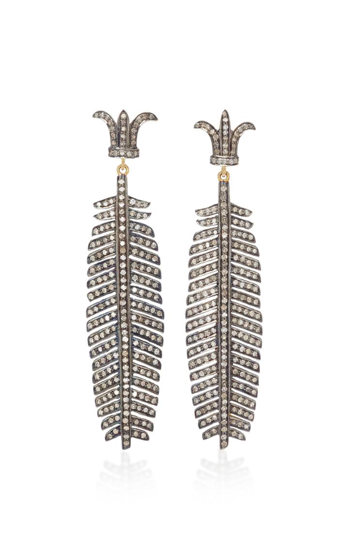 Sanjay Kasliwal 14k Gold And Silver Diamond Earrings