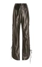 Matriel Lace Up Faux Leather Pants