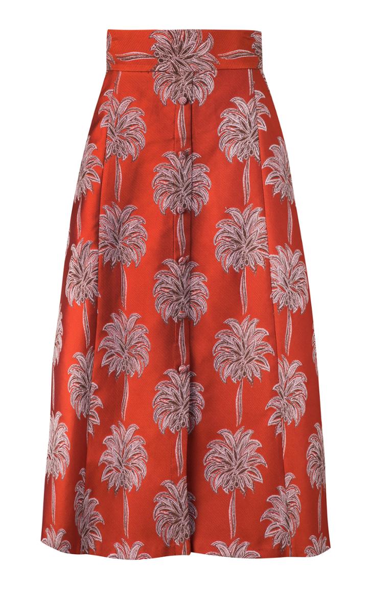 Maison Alma Printed A-line Maxi Skirt