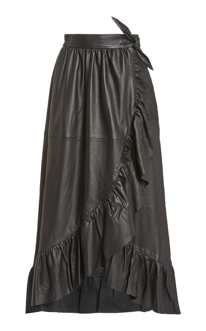 Zimmermann Ladybeetle Leather Wrap Skirt