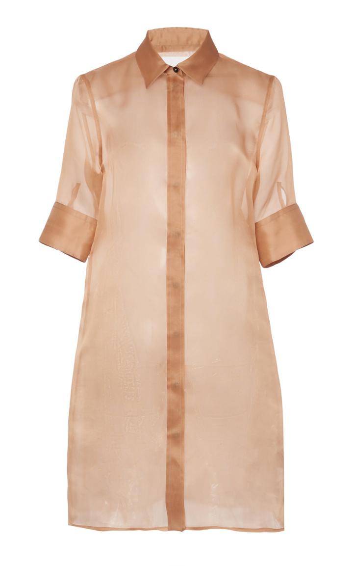 Moda Operandi Jil Sander Silk Organza Long Lined Shirt