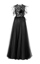 Costarellos Fairy Tulle Ruched Gown