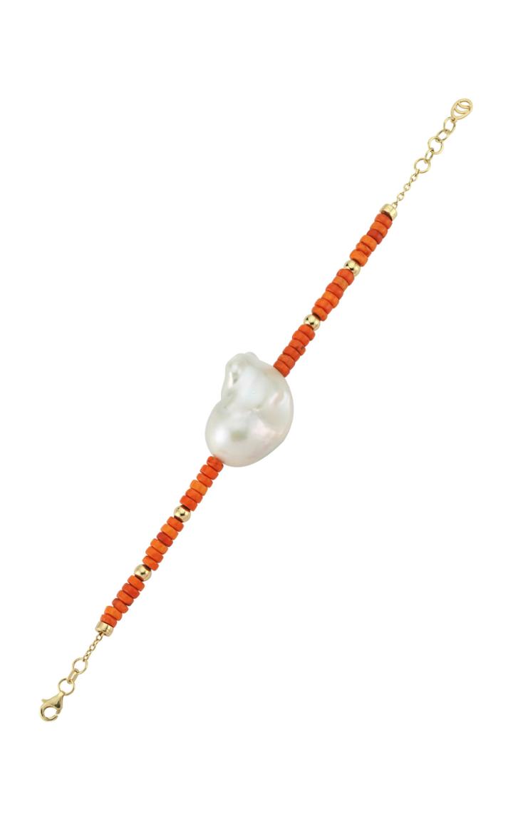 Charms Company Les Bonbons Pearl 14k Yellow Gold Beaded Bracelet