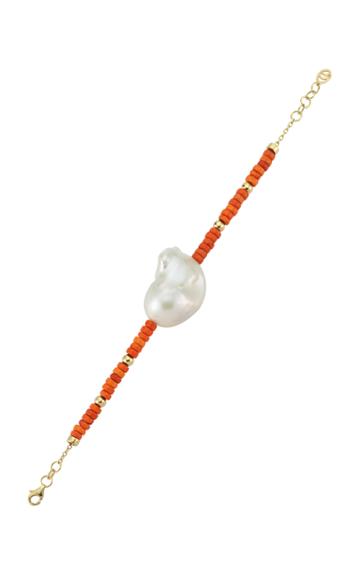 Charms Company Les Bonbons Pearl 14k Yellow Gold Beaded Bracelet