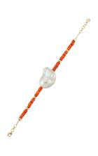 Charms Company Les Bonbons Pearl 14k Yellow Gold Beaded Bracelet