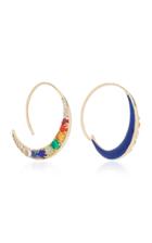 Noor Fares Navratna Tribal Earrings In Yellow Gold With Various Coloured Stones & Diamonds