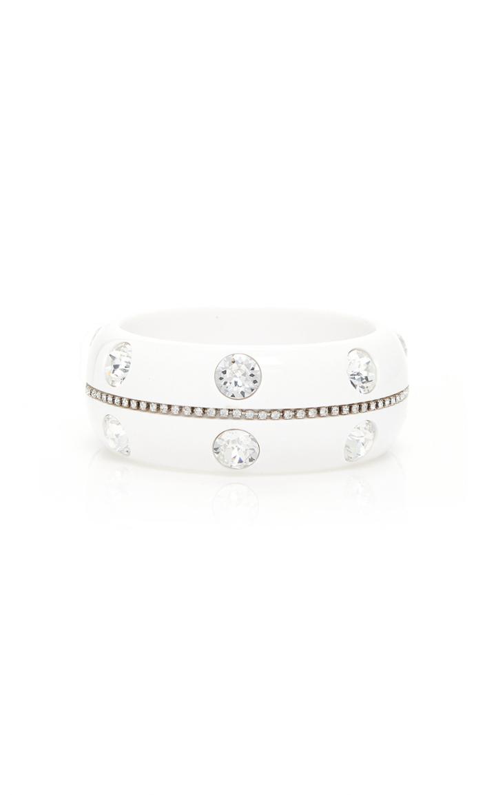 Alessandra Rich White Crystal Row Bangle
