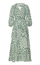 Alexis Tereasa Leaf-print Cotton Midi Dress