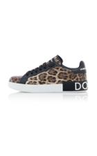 Dolce & Gabbana Animal-print Leather And Rubber Sneakers