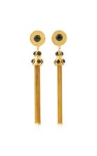 Sylvia Toledano Pompon Tasseled 22k Gold-plated Brass Onyx Earrings