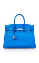 Hermes Vintage Hermes 35cm Blue Zanzibar Togo Leather Birkin