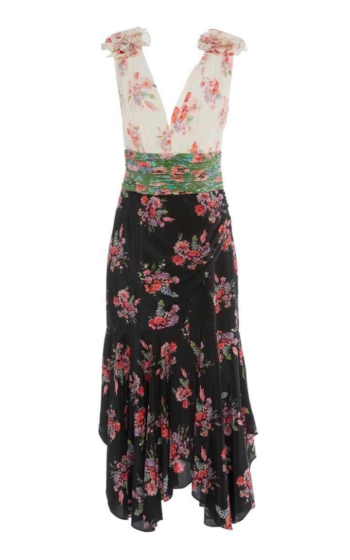 Amur Lolly Floral-print Silk-chiffon Midi Dress