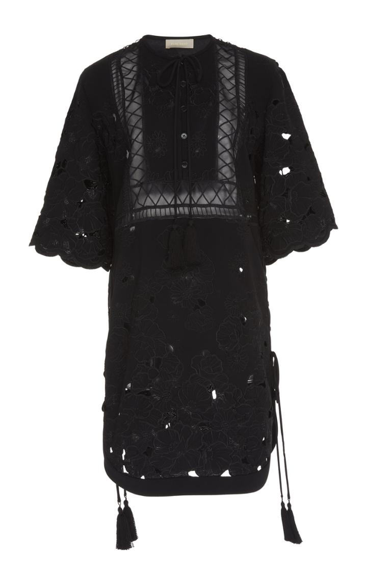 Elie Saab Embroidered Crepe Mini Dress