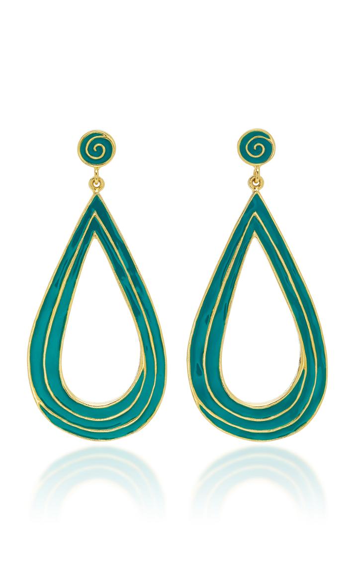 Aurlie Bidermann Maria Earrings With Green Enamel