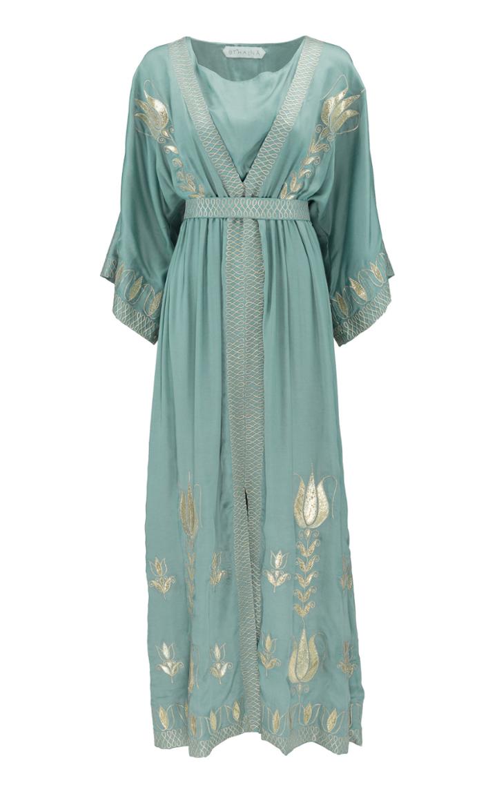Bthaina V-illusion Embroidered Caftan