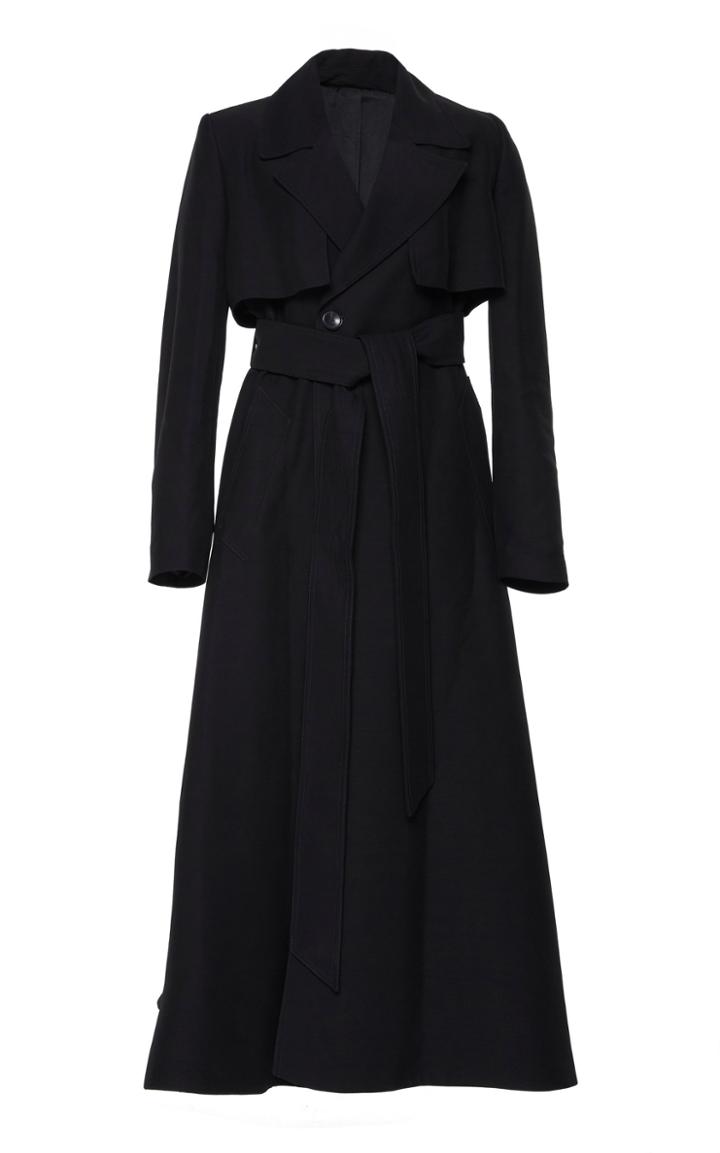Ami Belted Crepe Trench