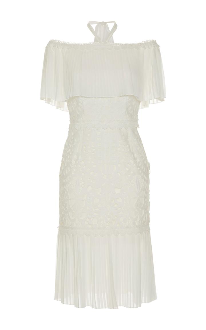 Temperley London Berry Lace Off The Shoulder Dress