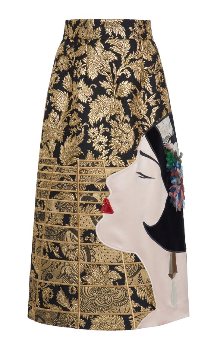 Dolce & Gabbana Patchwork Embellished Jacquard Skirt
