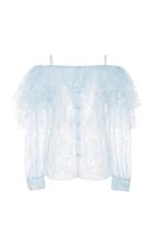 Rodarte Cold-shoulder Ruffled Tulle Blouse