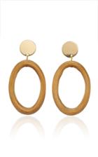 Sophie Monet Minimal Point Gold-plated Wood Hoop Earrings