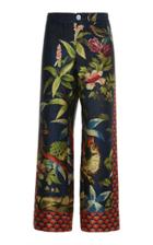 For Restless Sleepers Ceo Printed Silk Straight-leg Pants