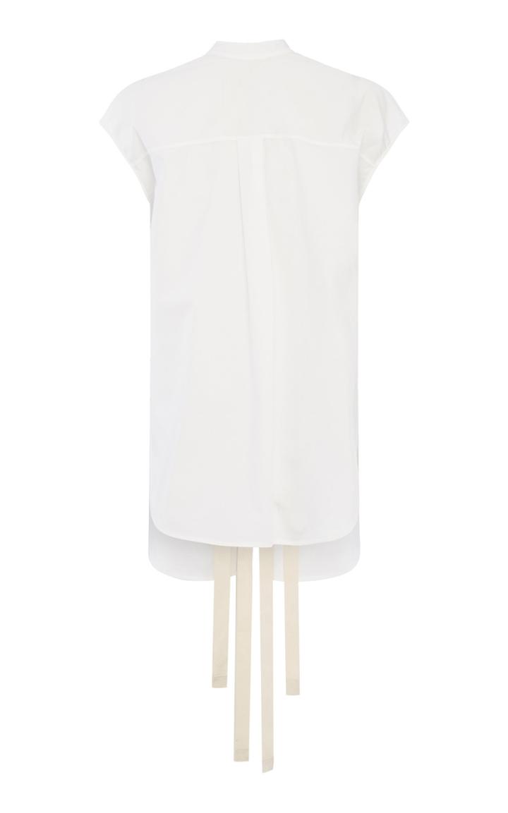 Lee Mathews Dwight Cotton Poplin Tie Back T-shirt