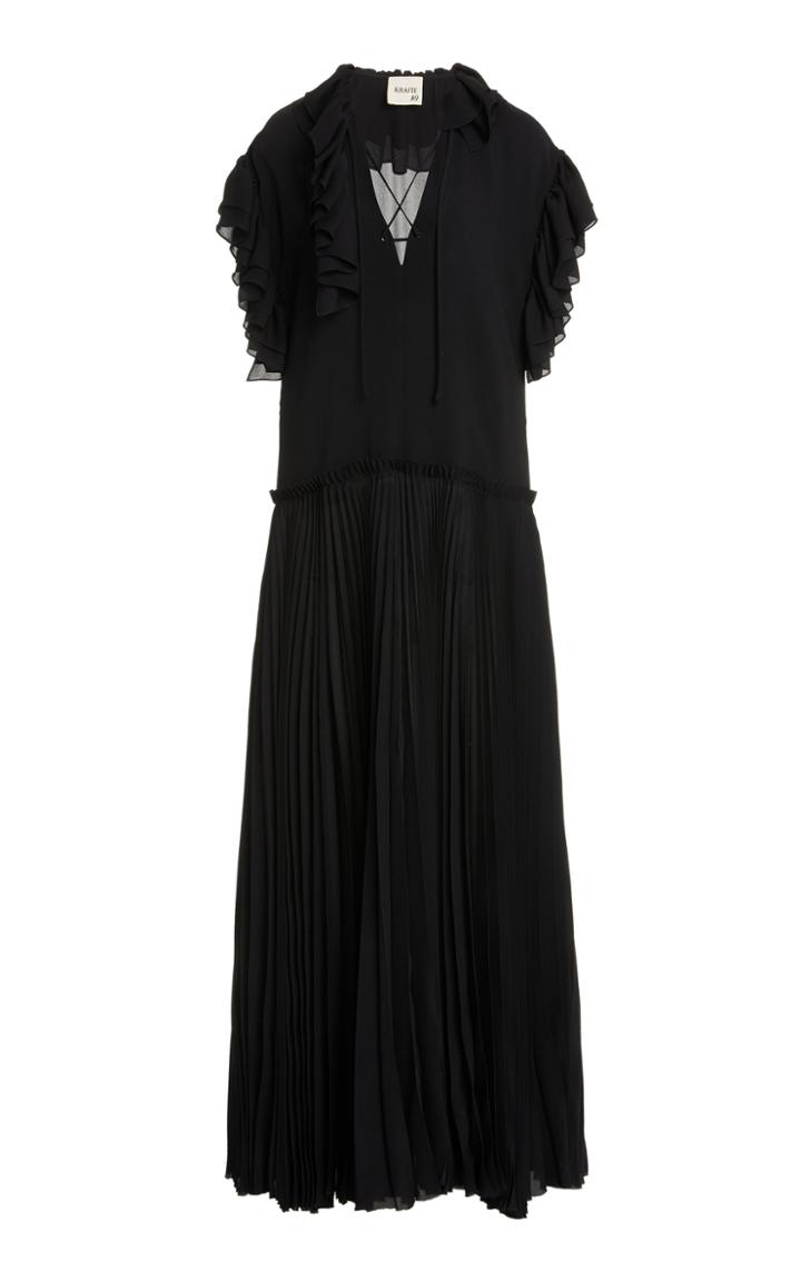Moda Operandi Khaite Kaelan Pleated Silk Dress