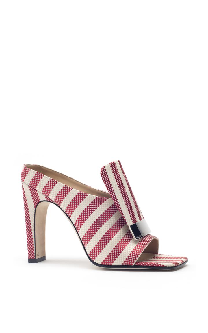 Sergio Rossi Red Striped Mules