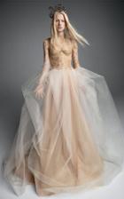 Vera Wang Maria Theresa Tulle A-line Long Sleeve Gown With Chantilly Lace Bodice