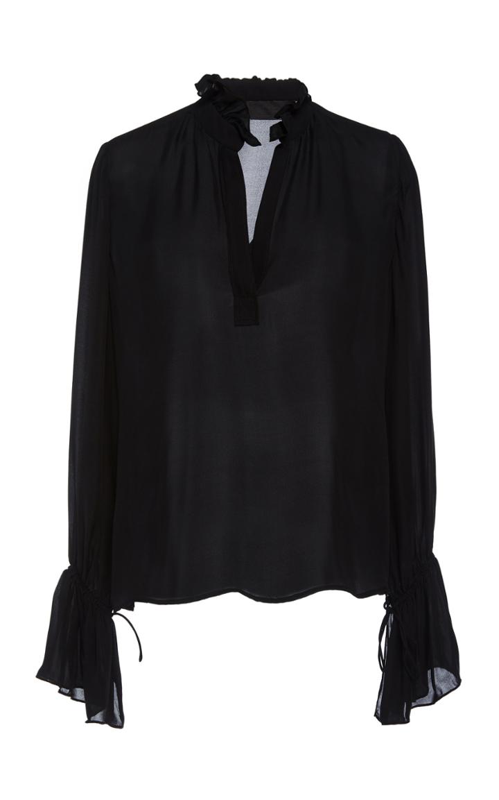Nili Lotan Demi Ruffled Silk-chiffon Top