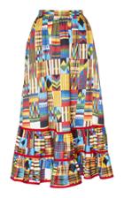 Stella Jean Midi Contrast Madras Skirt