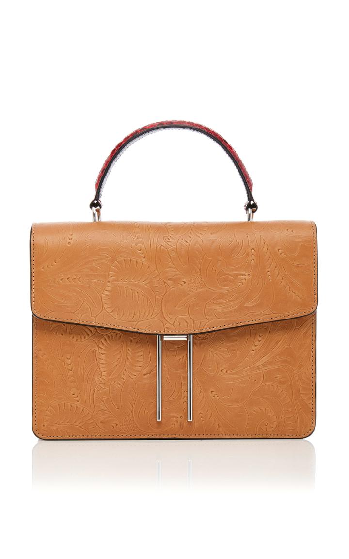 Hayward Tooled Leather And Python Top Handle Crossbody