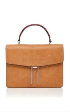 Hayward Tooled Leather And Python Top Handle Crossbody