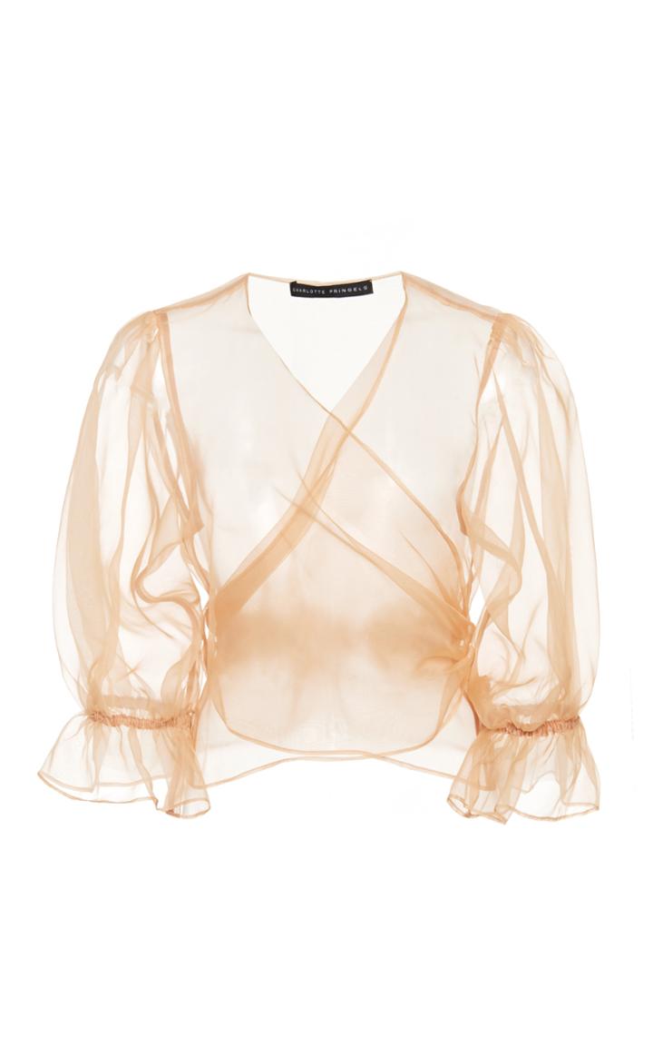 Charlotte Pringels Ella Silk Organza Wrap Top