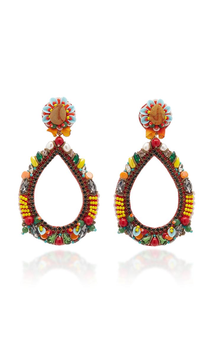 Ranjana Khan Beaded Gold-tone Clip Earrings