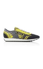 Prada Embroidered Stretch-knit Sneakers