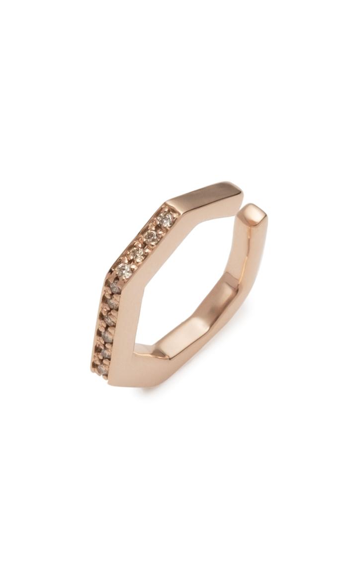 Moda Operandi Hirotaka 10k Rose Gold Octagon Diamond Ear Cuff