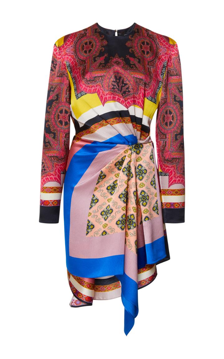 Etro Printed Long Sleeve Mini Dress