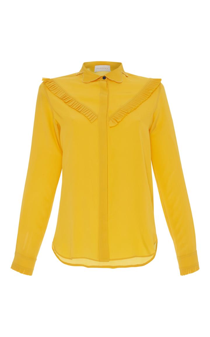 Parden's Yellow Tali Ruffle Shirt